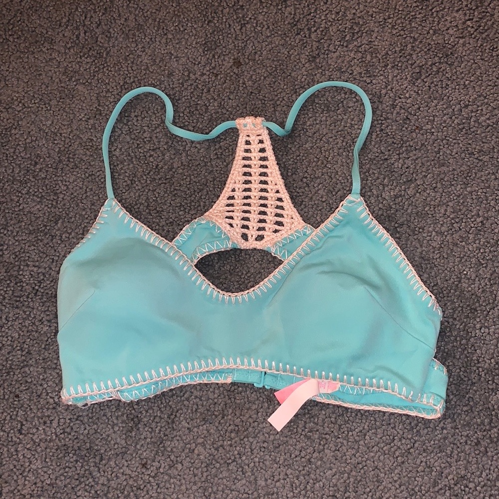 PINK swimsuit top teal